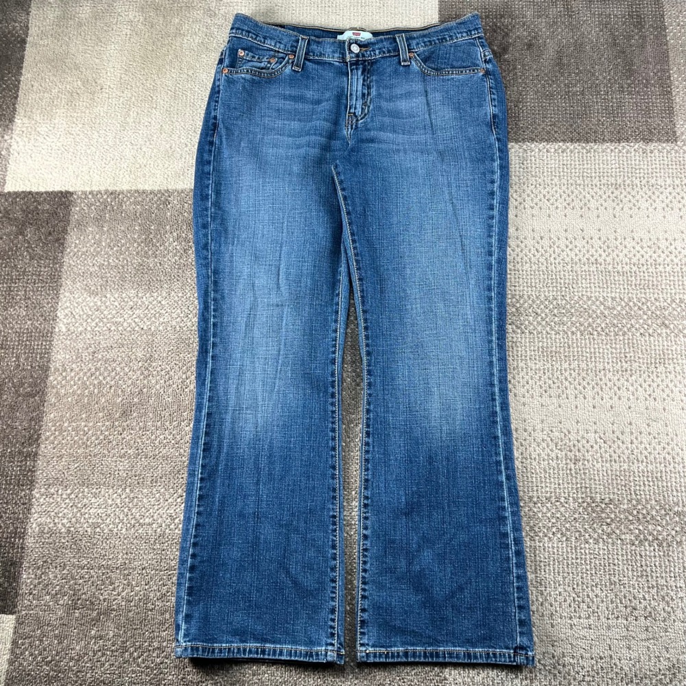 Levis 529 Curvy Bootcut Jeans Womens 14 S/C Medium Wash Blue Denim Whiskered